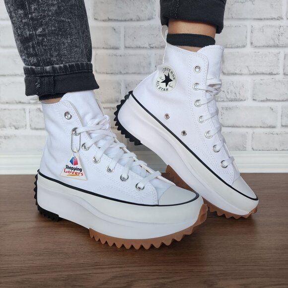 ⭐Converse Chuck Taylor Run Star Hike Hi Sz 7 Womens Shoes Sneakers White 166799C - Picture 1 of 12